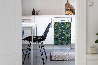 Magnetic dishwasher cover Flowers and leaves