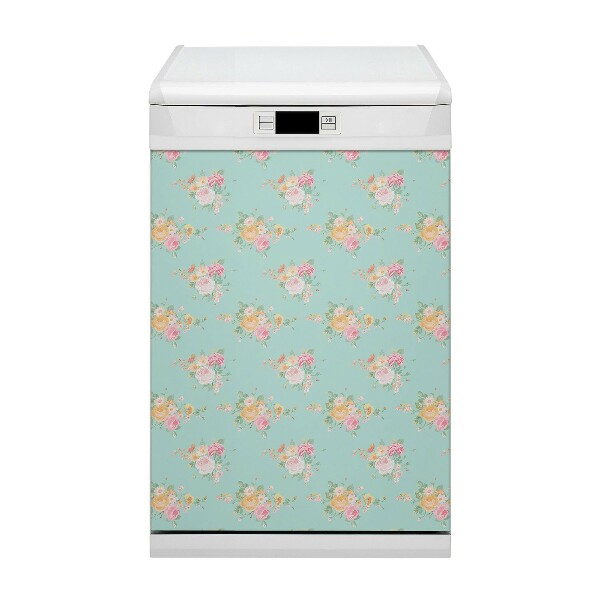 Dishwasher cover magnet Pastel bouquets