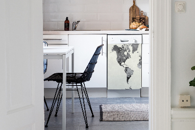 Magnetic dishwasher cover Old World Map