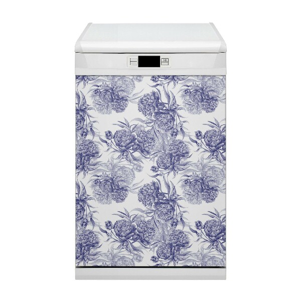 Dishwasher cover Purple peonies