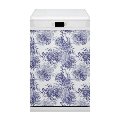 Dishwasher cover Purple peonies