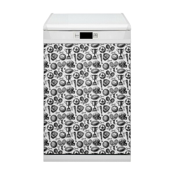 Magnetic dishwasher cover Sports motifs