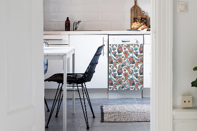 Magnetic dishwasher cover Flowers