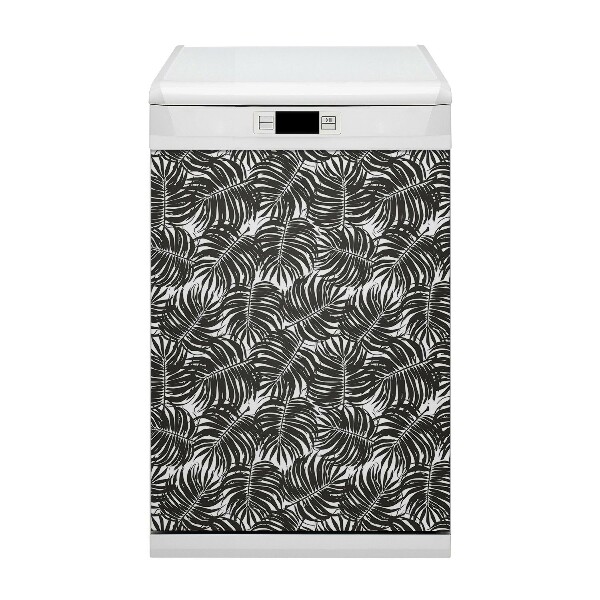 Dishwasher cover Black leaves