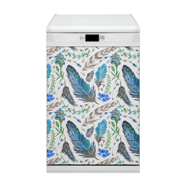 Dishwasher cover magnet Bird feathers