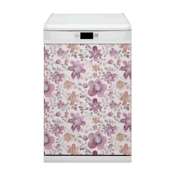 Dishwasher cover magnet Pink flowers