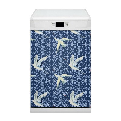 Magnetic dishwasher cover Chinese cranes