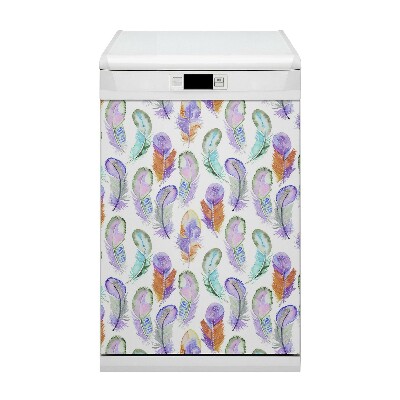 Dishwasher cover Colorful feathers