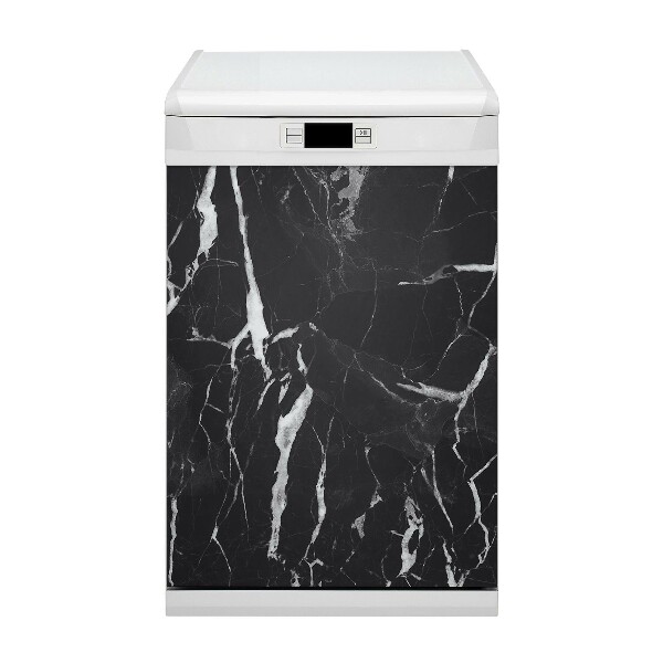 Magnetic dishwasher cover Black marble