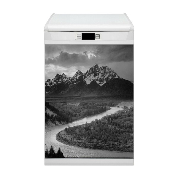 Dishwasher cover Dark mountains