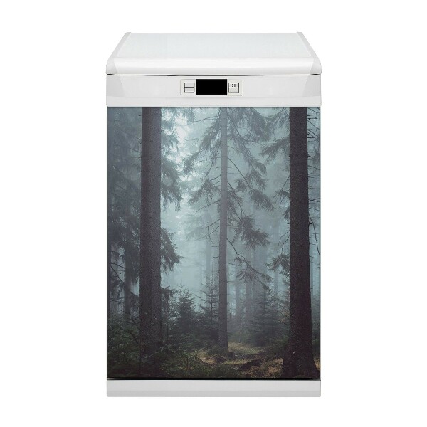 Magnetic dishwasher cover Foggy forest