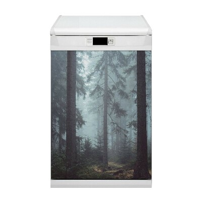 Magnetic dishwasher cover Foggy forest