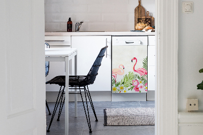 Magnetic dishwasher cover Two flamingos