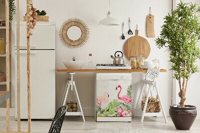 Magnetic dishwasher cover Two flamingos