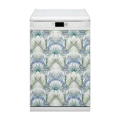 Magnetic dishwasher cover Tropical leaves