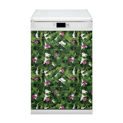 Magnetic dishwasher cover Hibiscus