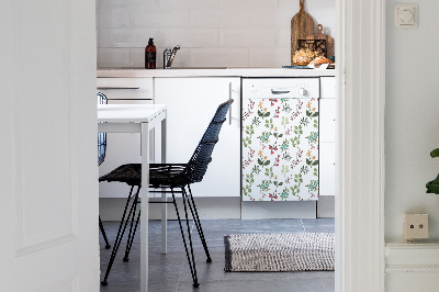 Magnetic dishwasher cover Berries and flowers