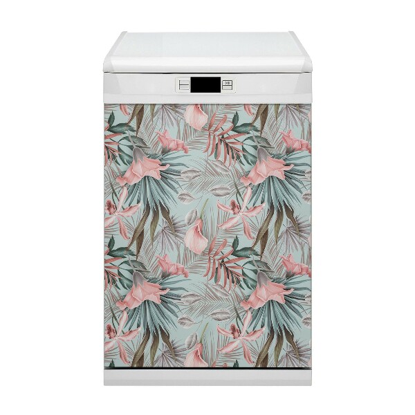 Magnetic dishwasher cover Pastel flowers