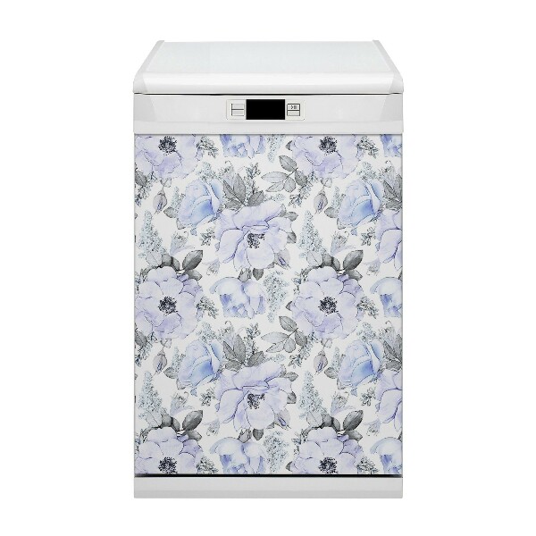 Magnetic dishwasher cover Blue roses