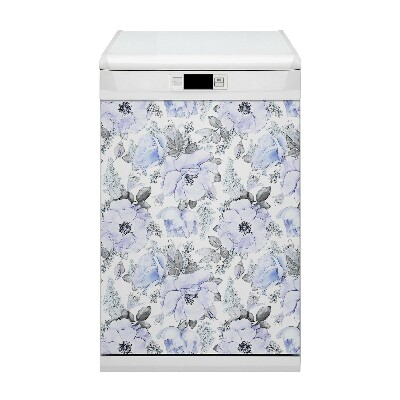 Magnetic dishwasher cover Blue roses