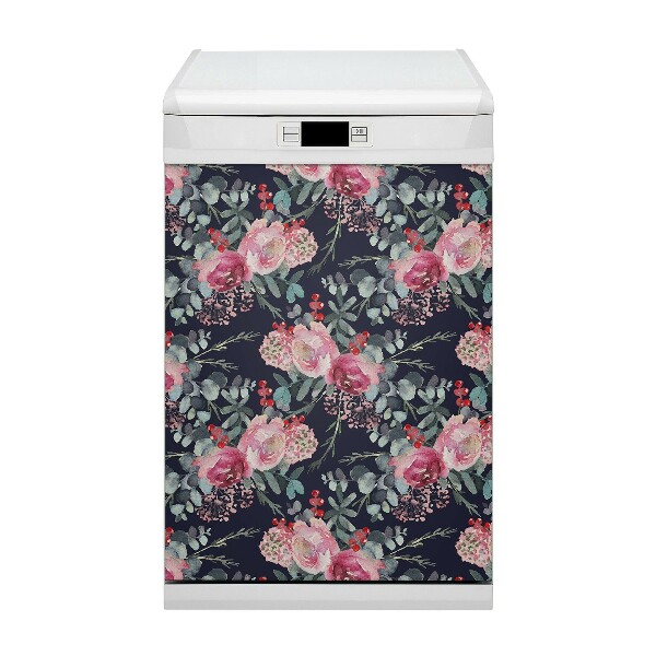 Dishwasher cover Flowers and leaves