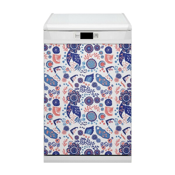 Dishwasher cover magnet Abstract flowers