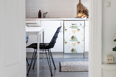 Magnetic dishwasher cover Palms in triangles