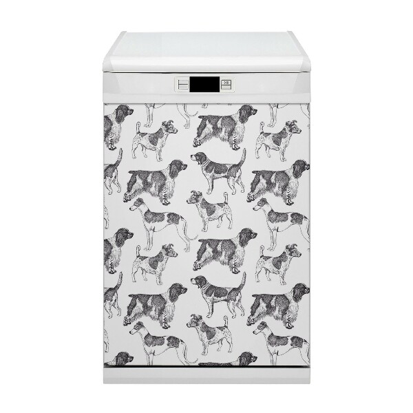 Magnetic dishwasher cover Dogs pattern