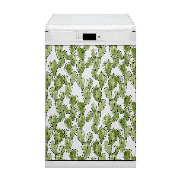 Magnetic dishwasher cover Boho cactus