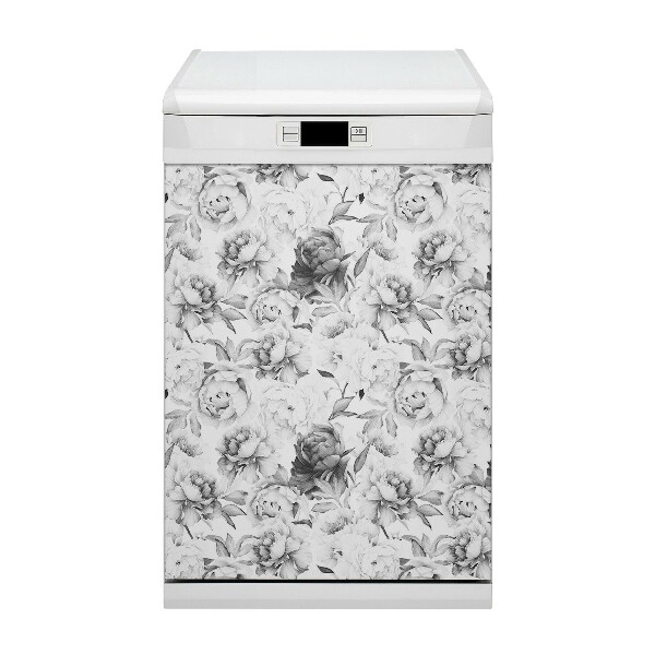 Dishwasher cover magnet Peonies