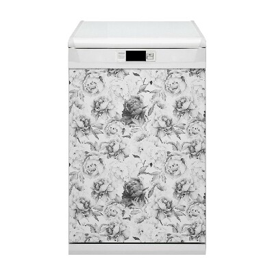 Dishwasher cover magnet Peonies