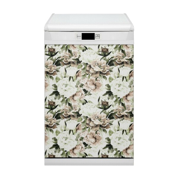 Dishwasher cover Flowering peonies