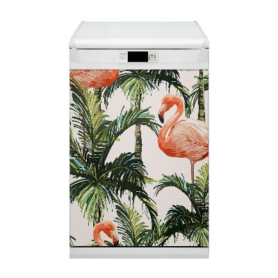 Dishwasher cover magnet Flamingos