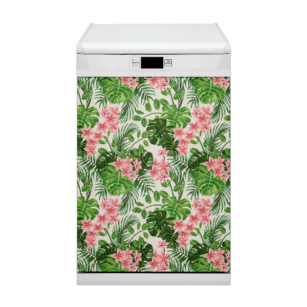 Magnetic dishwasher cover Hibiscus