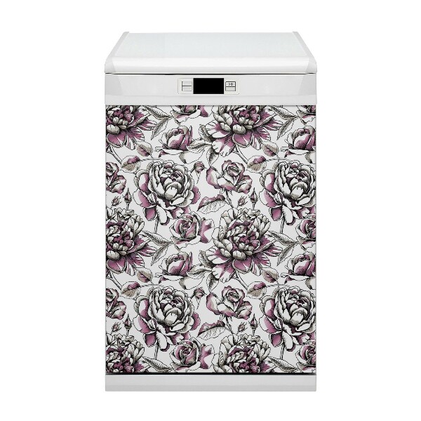 Magnetic dishwasher cover Roses