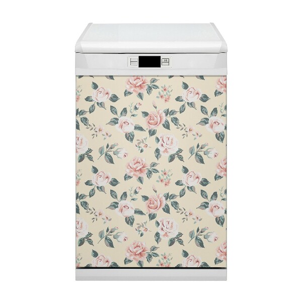 Magnetic dishwasher cover Vintage roses