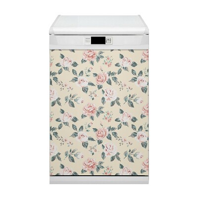 Magnetic dishwasher cover Vintage roses