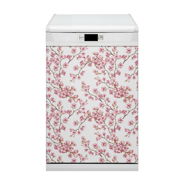 Dishwasher cover Pink flowers