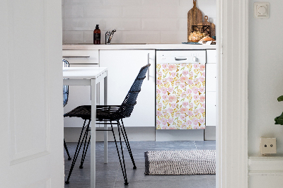 Dishwasher cover magnet Pink flowers