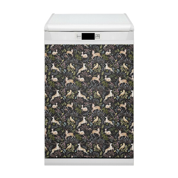 Magnetic dishwasher cover Forest animals
