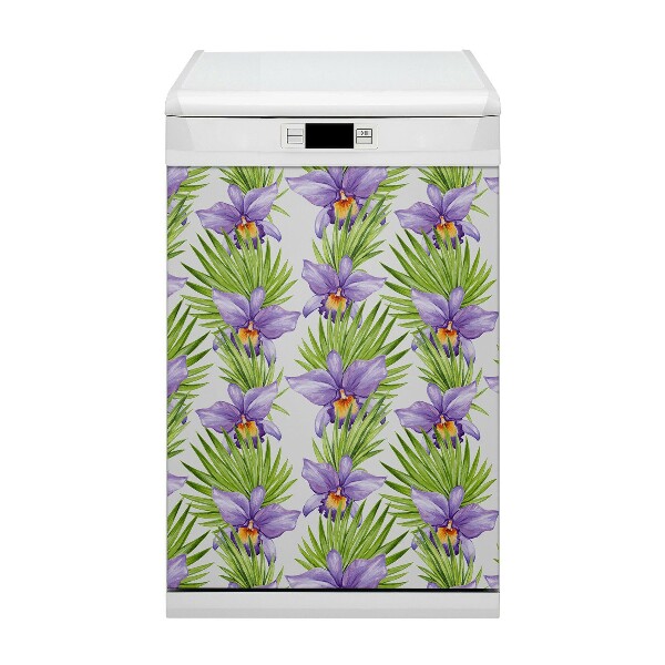 Dishwasher cover magnet Purple flowers