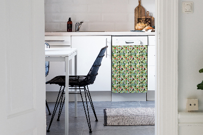 Magnetic dishwasher cover Flowers and birds