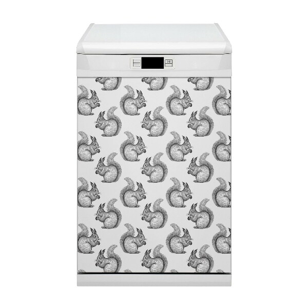 Magnetic dishwasher cover Squirrel pattern