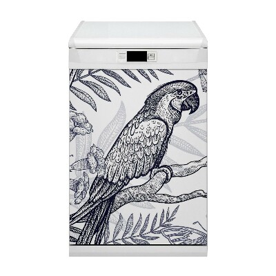 Dishwasher cover magnet Sketched parrot