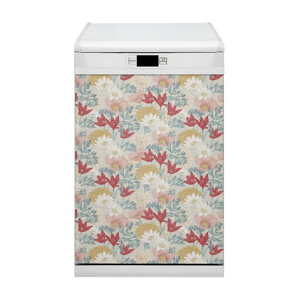 Magnetic dishwasher cover Spring flowers