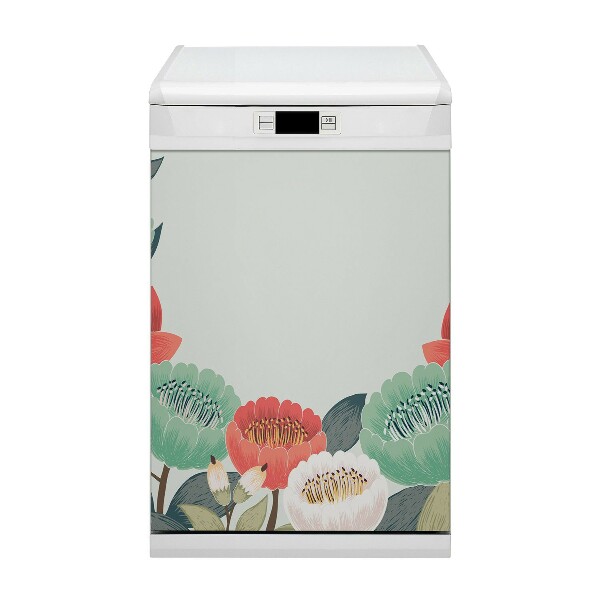 Magnetic dishwasher cover Spring flowers