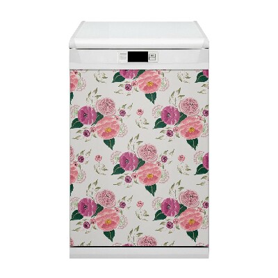 Dishwasher cover Pink flowers