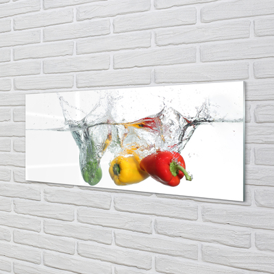 Acrylic print Colored peppers in water