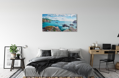 Acrylic print Greece sea mountains