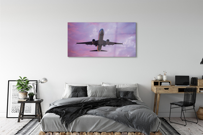 Acrylic print Sky plane clouds